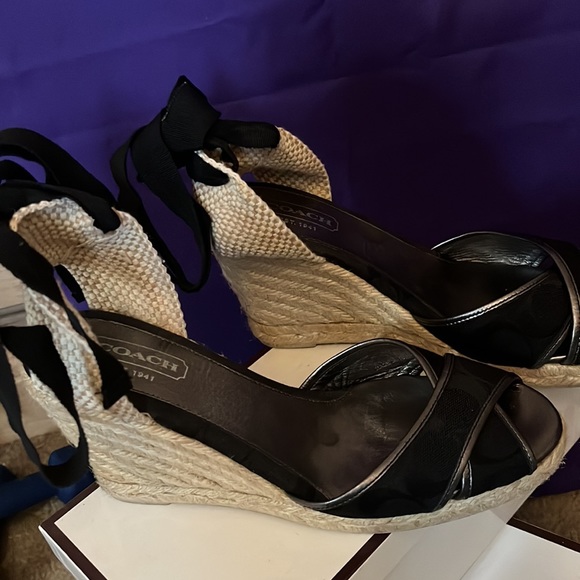Coach Wrap around the ankle wedge espadrilles - Picture 5 of 11